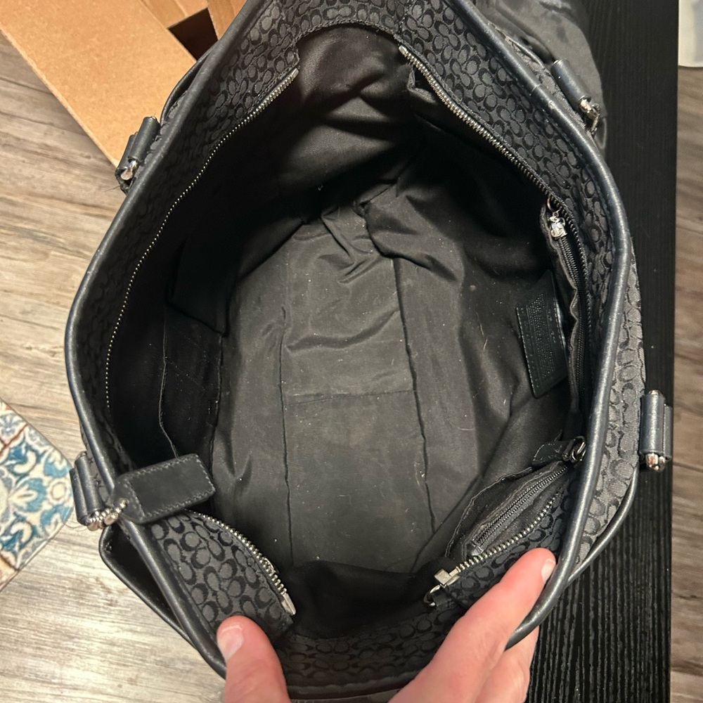 Coach❤️Hampton Black Signature Monogram X-Large Tote/Laptop Bag - Picture 13 of 15